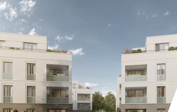 Rendering von zwei Gebäuden des Immobilienentwicklers kueppersgruppe